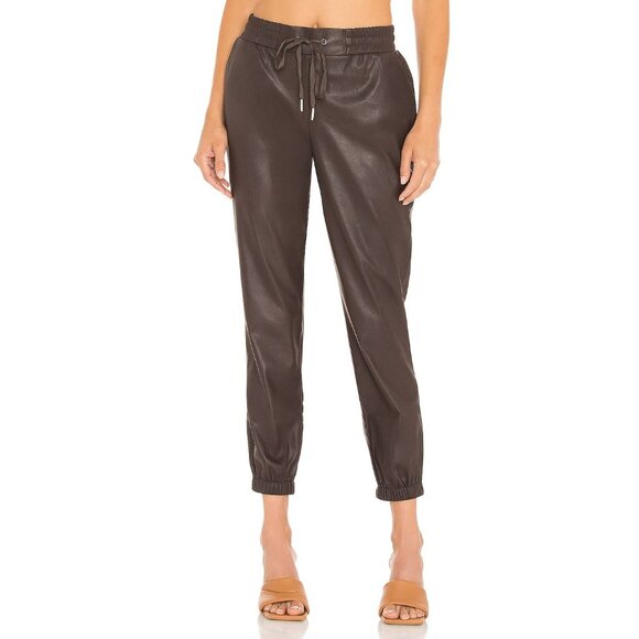 N:Philanthropy Scarlett Leather Jogger in Chocolate - Picture 2 of 5